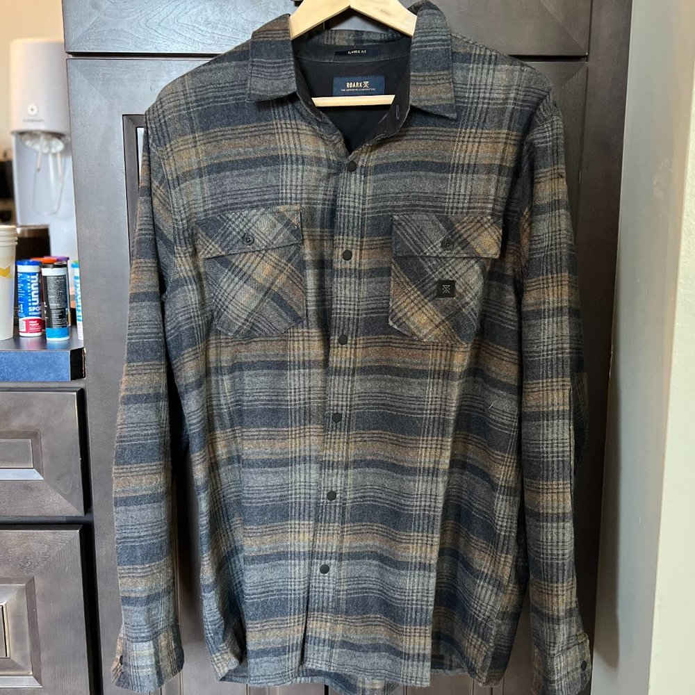 Roark Men's Nordsman Light Long Sleeve Flannel // Large // Dark Navy
